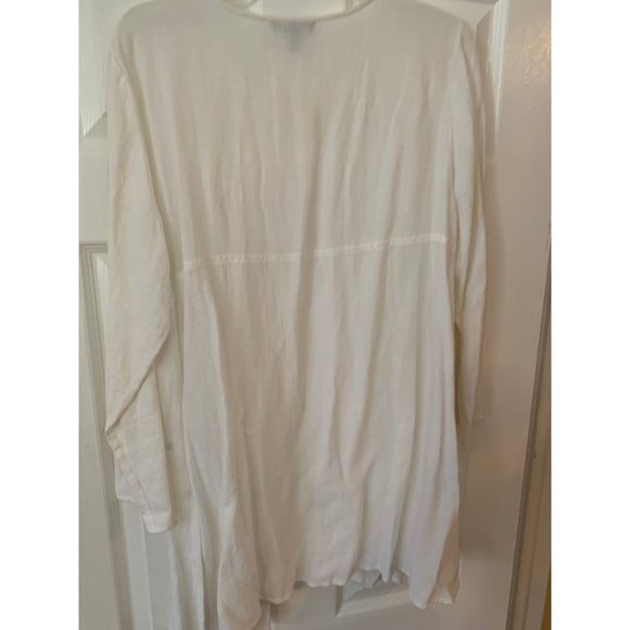Eileen Fisher White Long Sleeve Button Down Top Small - Picture 2 of 7